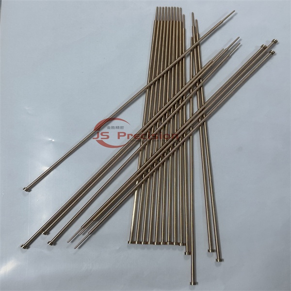 JS PRECISION BRASS DIN 1530 STANDARD EJECTOR PINS WITH CYLINDRICAL HEAD FOR PLASTIC INJECTION MOLD PARTS