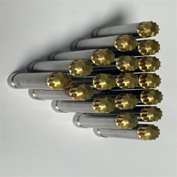 JS PRECISION M42/ASP23/HSS STEEL HARDENED SPECIAL FORMING PUNCHES WITH TIN COATING, PIERCING PUNCH SIMILAR TO ISO 8020