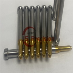 JS PRECISION STEEL HARDENED PUNCH PINS WITH TIN coating, ISO 8020 PRECISION PUNCHES WITH CYLINDRICAL HEAD