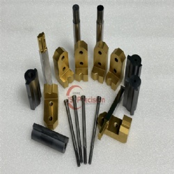 JS PRECISION CUSTOM CUTTING ELEMENTS WITH TIN COATING, SPEICAL MOLD PUNCH PINS WITH TICN COATING