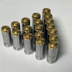 JS PRECISION M42/ASP23/HSS STEEL HARDENED SPECIAL FORMING PUNCHES WITH TIN COATING, PIERCING PUNCH SIMILAR TO ISO 8020